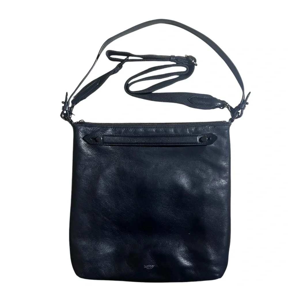 BOTKIER Warren leather women's shoulder hobo crossbody‎ bag  Black